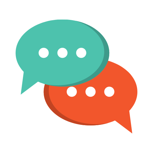 Speech bubble icon representing Easy Laundry contact options: phone, email and Facebook Messenger