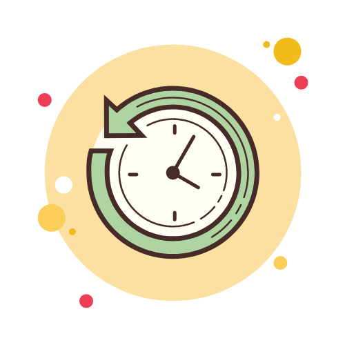 Clock icon representing 24-hour turnaround for wash and dry service