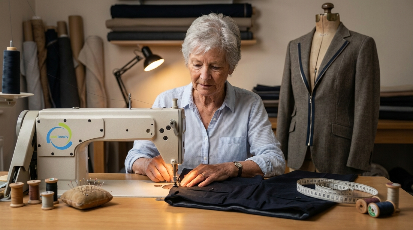 Clothing repairs and alterations service including hemming, zips and buttons