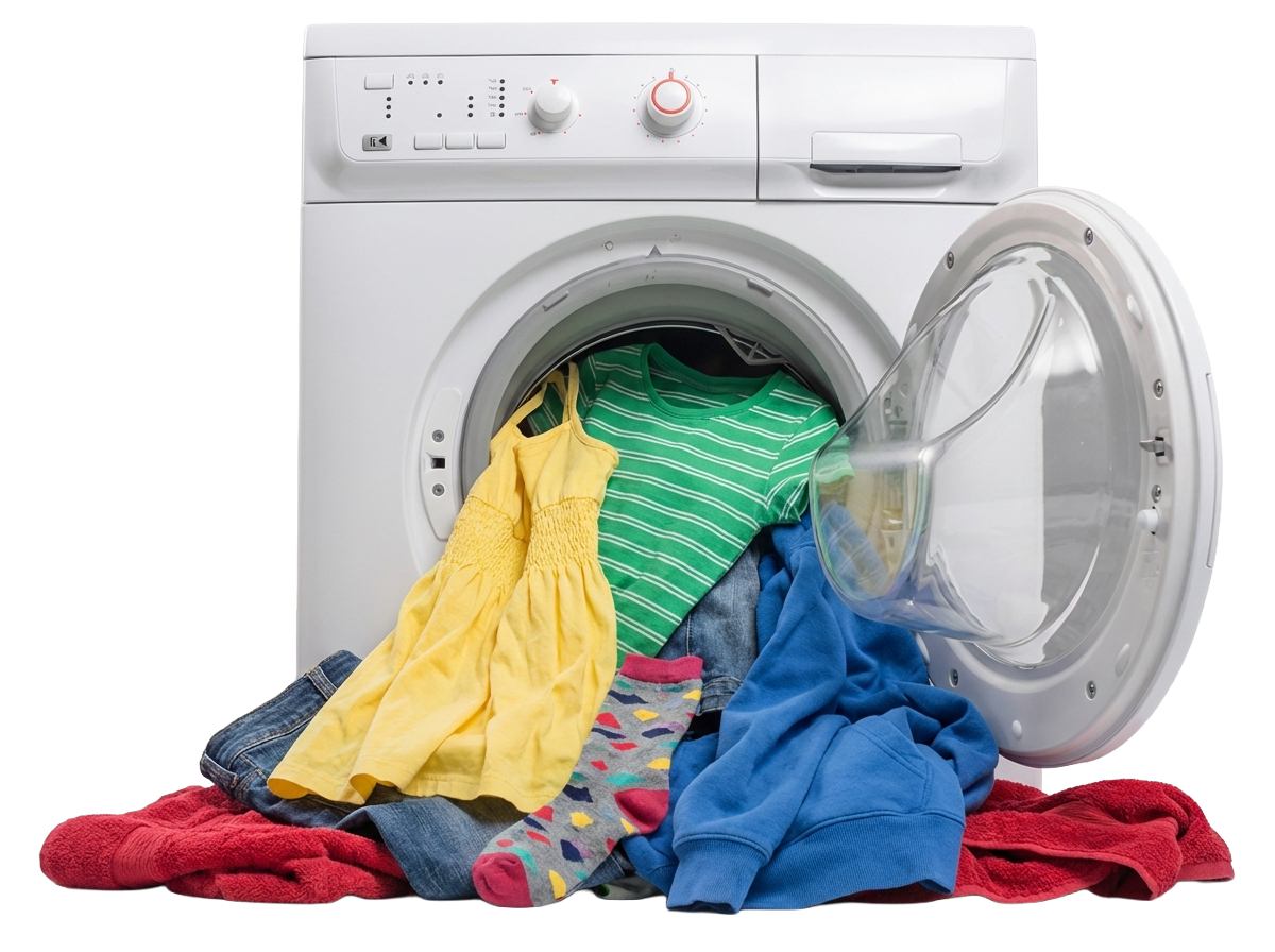 Washing machine with fresh laundry